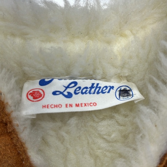 Vintage Toddler Leather Sherpa Vest Made in Mexico - Picture 5 of 7